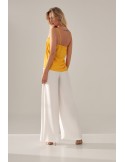 Delicate blouse with thin straps, yellow PR75001 - Online store - Boutique